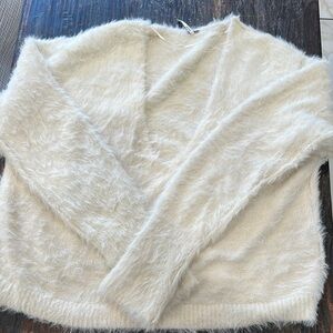 Women's Fuzzy Cream Sweater